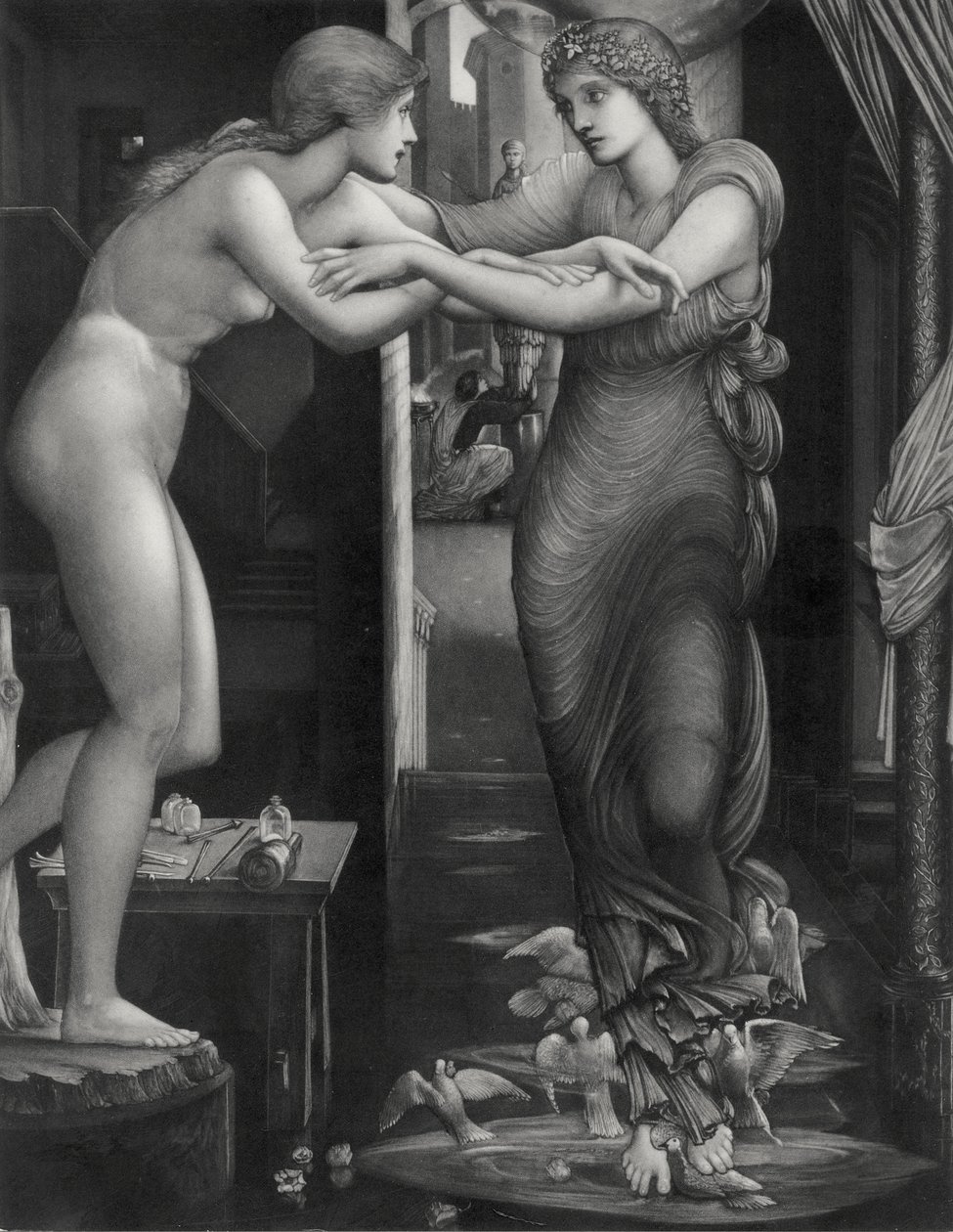 The Birth of Galatea, c.1885 (mezzotint på lagt Indien-papper) av Edward Coley (after) Burne Jones