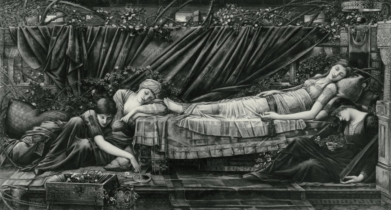 Rose Bower, från Briar Rose-serien av Edward Coley (after) Burne Jones