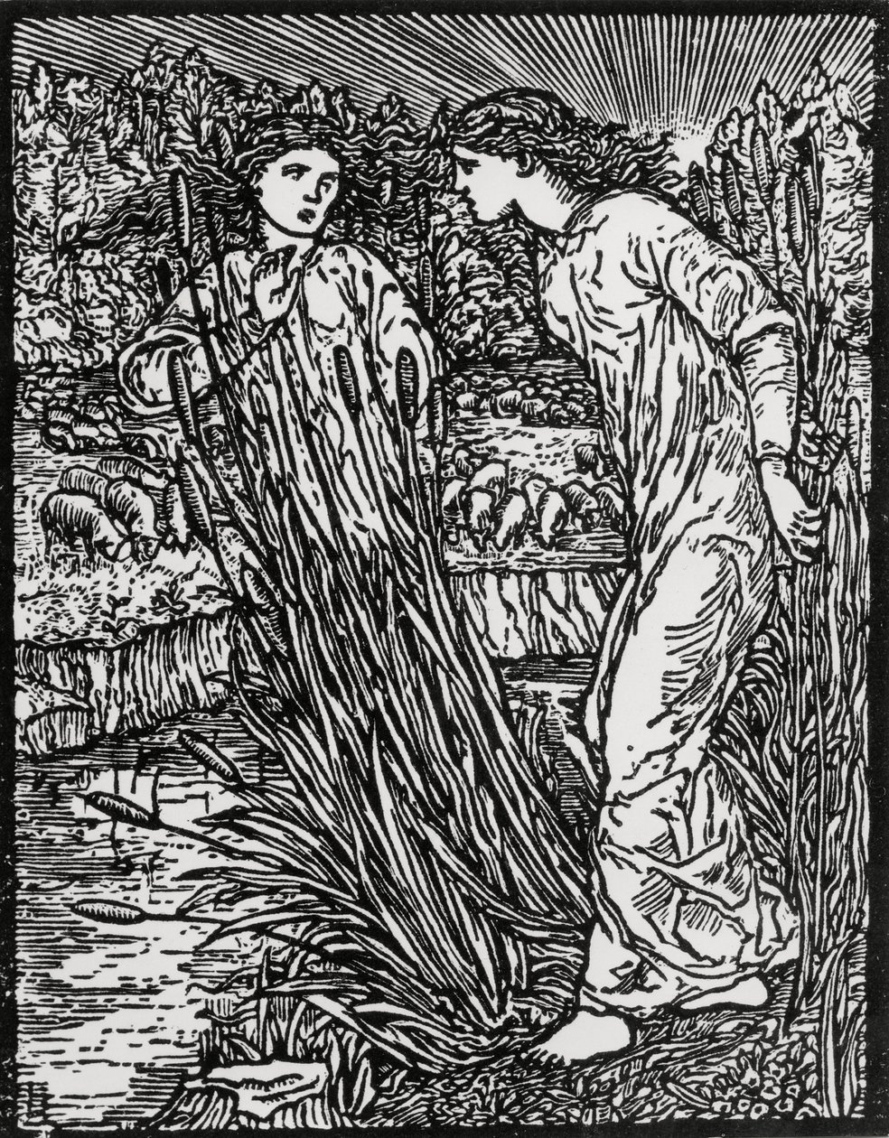 Det guldullade fårets uppgift av Edward Coley (after) Burne Jones