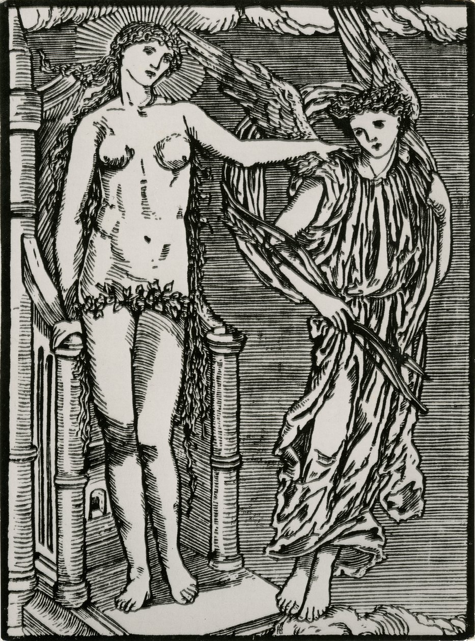 Venus skickar Amor till Psyche av Edward Coley (after) Burne Jones