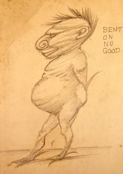 Bent on no Good (penna på papper) av Edward Coley Burne Jones