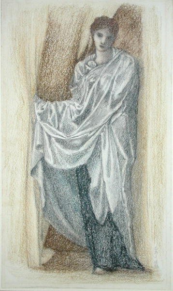 Figurstudie (pastell på papper) av Edward Coley Burne Jones