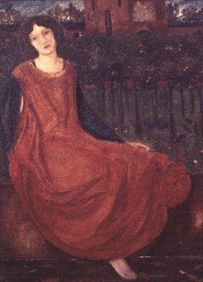 Flicka och guldfisk av Edward Coley Burne Jones