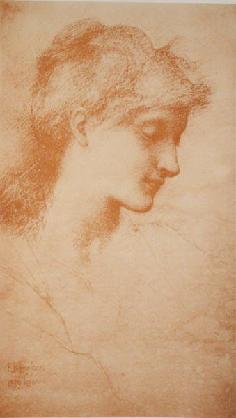 Huvud av en ung kvinna av Edward Coley Burne Jones