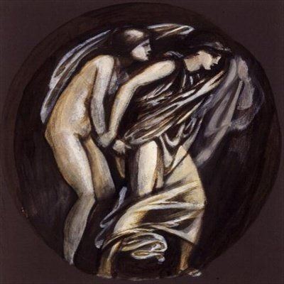 Orpheus leder Eurydice från Hades, design för Graham Piano av Edward Coley Burne Jones