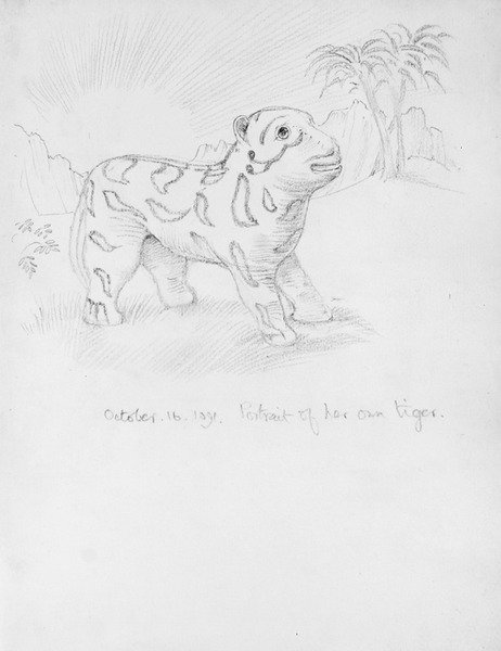 Porträtt av hennes egen tiger av Edward Coley Burne Jones