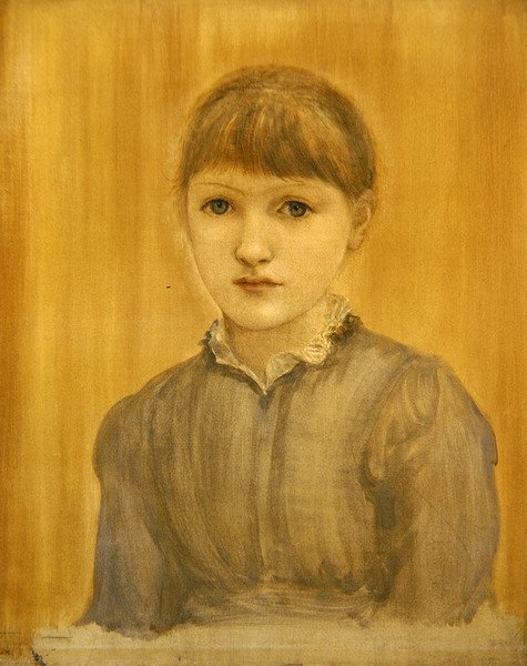 Porträtt av konstnärens dotter Margaret (olja på duk) av Edward Coley Burne Jones
