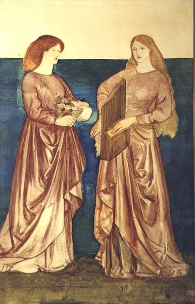 St. Dorothy och St. Cecilia av Edward Coley Burne Jones