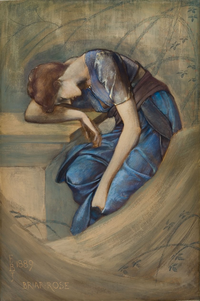 Studie för Briar Rose Series, The Garden Court av Edward Coley Burne Jones