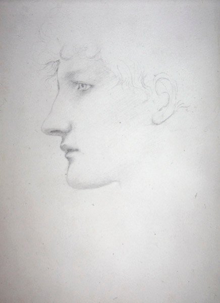 Study of a Head - Bessie Keane, c.1893 (penna på papper) av Edward Coley Burne Jones