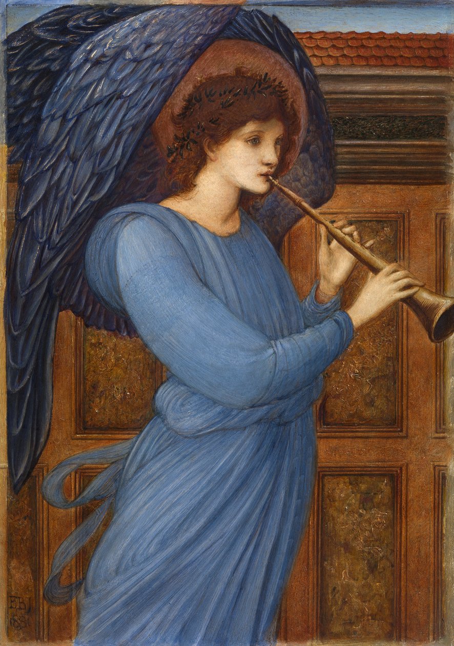 Ängeln (olja på pannå) av Edward Coley Burne Jones