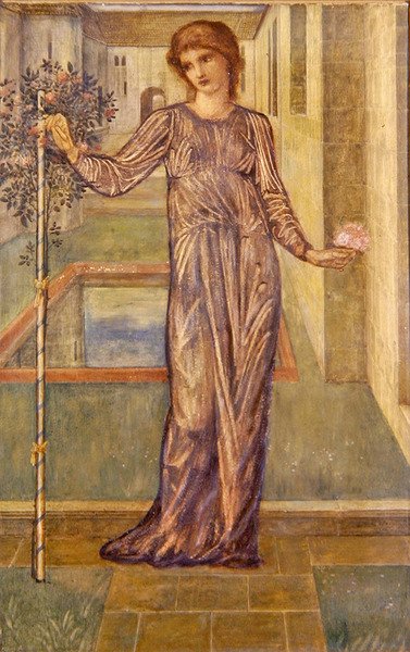 The Garland (gouache på papper) av Edward Coley Burne Jones
