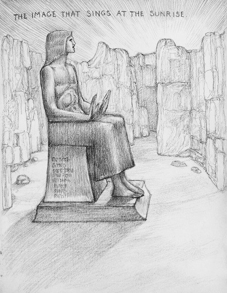 Bilden som sjunger vid soluppgången (penna på papper) av Edward Coley Burne Jones