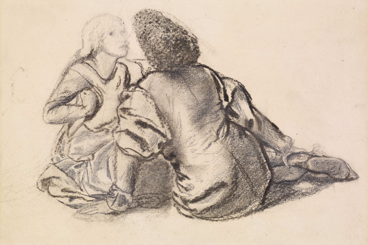 En idyll (kol på papper) av Edward Burne Jones
