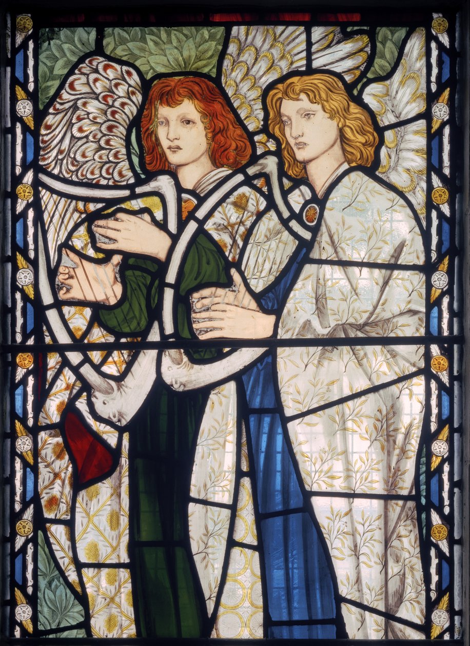 Angels Playing Harps, 1866 (målat glas) av Edward Burne Jones