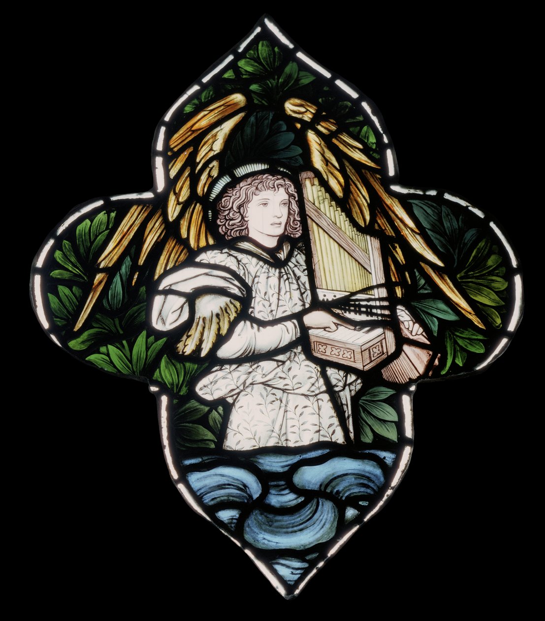 Birmingham, St Martin In The Bull Ring, Morris & Co., Edward Burne-Jones, Ängel med orgel, 1876 av Edward Burne Jones