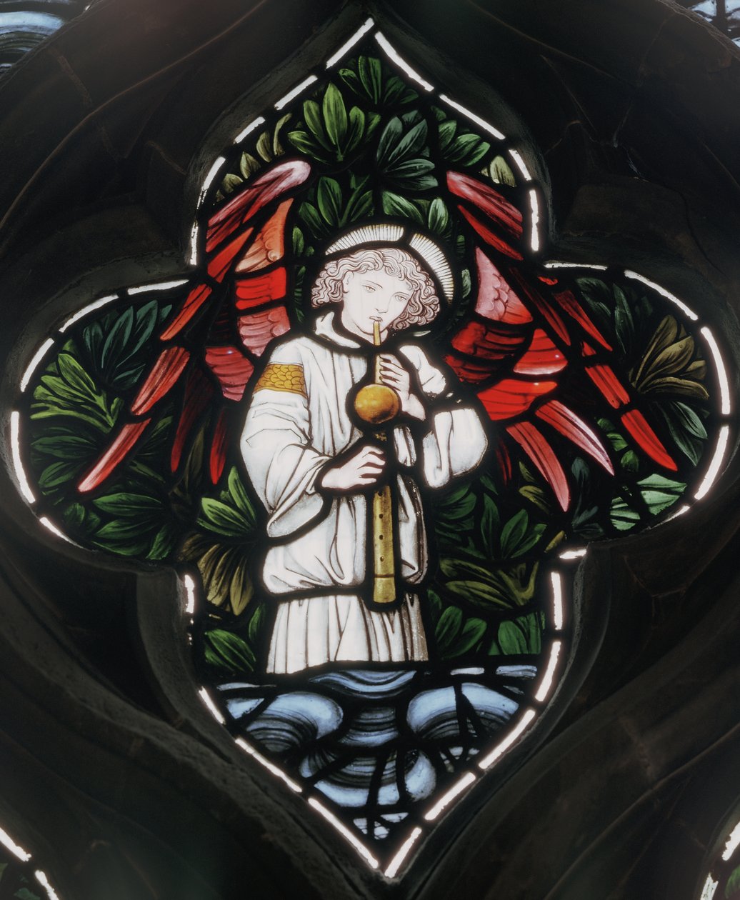 Birmingham, St Martin In The Bull Ring, Morris & Co., Edward Burne-Jones, Ängel med Shawm, 1876 av Edward Burne Jones