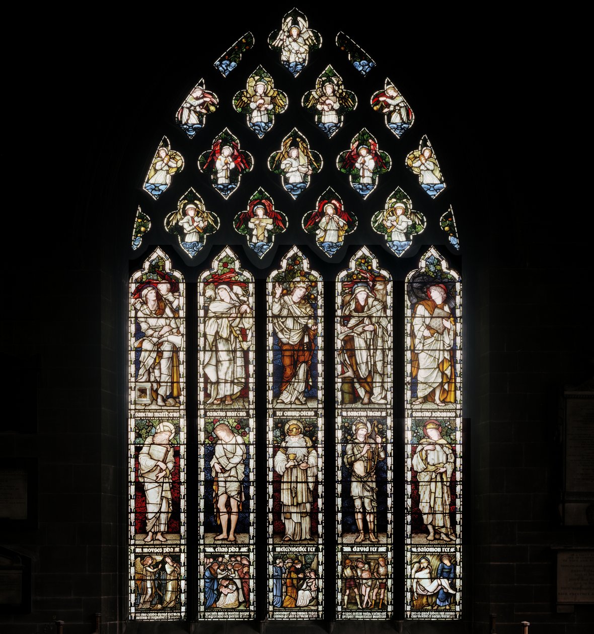 Birmingham, St Martin In The Bull Ring, Morris & Co., Edward Burne-Jones, Övergripande fönster, 1876 av Edward Burne Jones