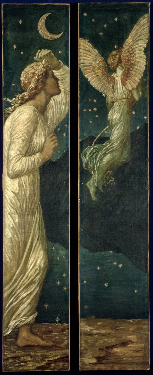 Cupid och Psyche - Palace Green Murals - Cupid Flying away from Psyche, 1881 av Edward Burne Jones