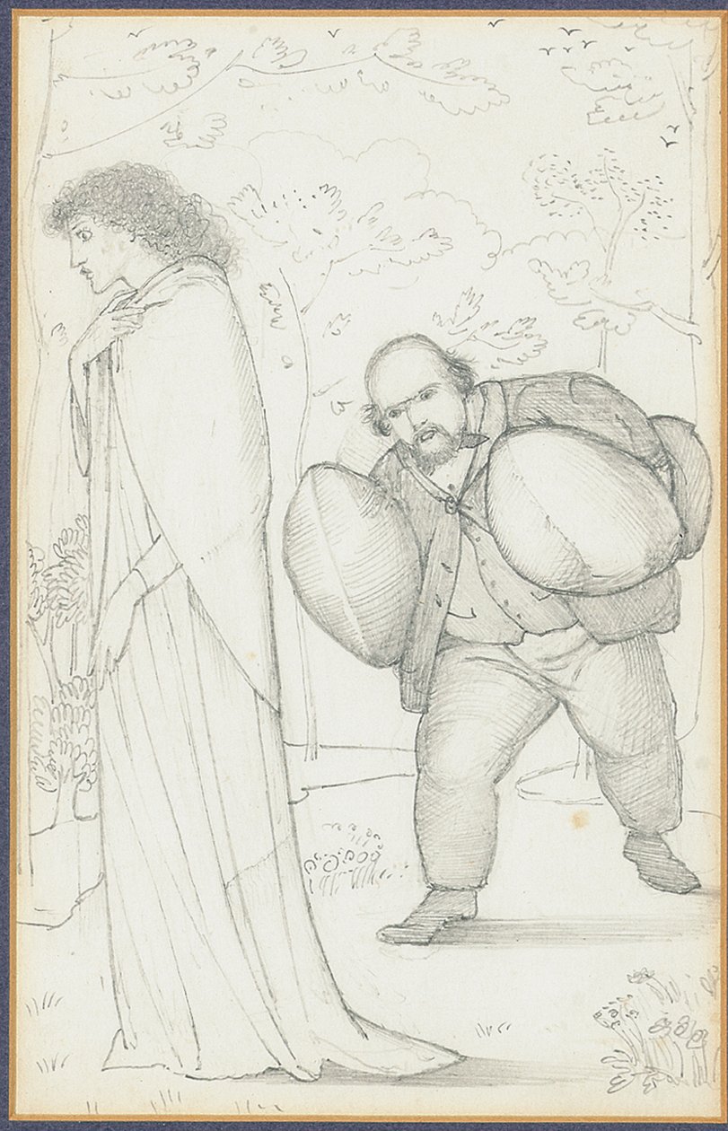 Dante Gabriel Rossetti tar med kuddar till Jane Morris av Edward Burne Jones