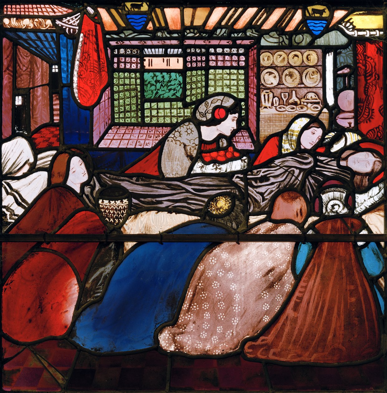 Death of St Frideswide, 1859 (målat glas) av Edward Burne Jones