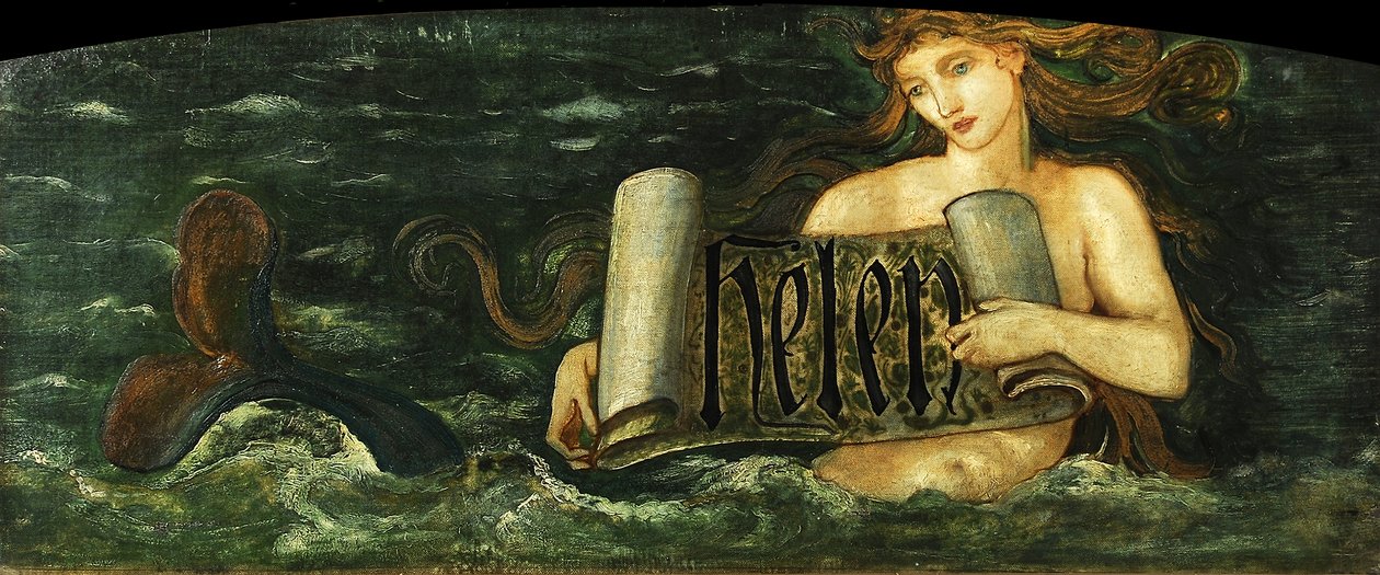 Helen, en sjöjungfru, ca 1880 av Edward Burne Jones