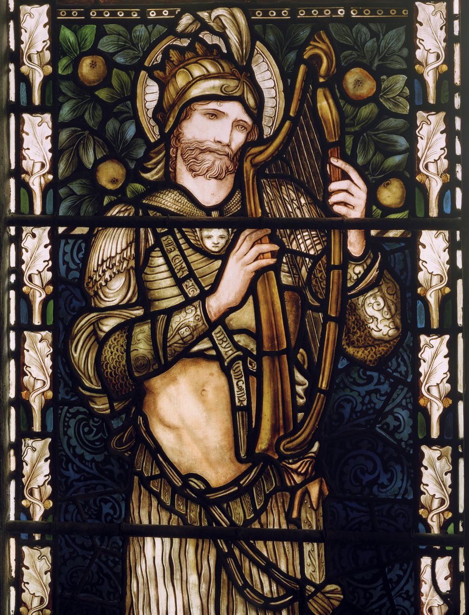 King David Harping, 1876 (målat glas) av Edward Burne Jones