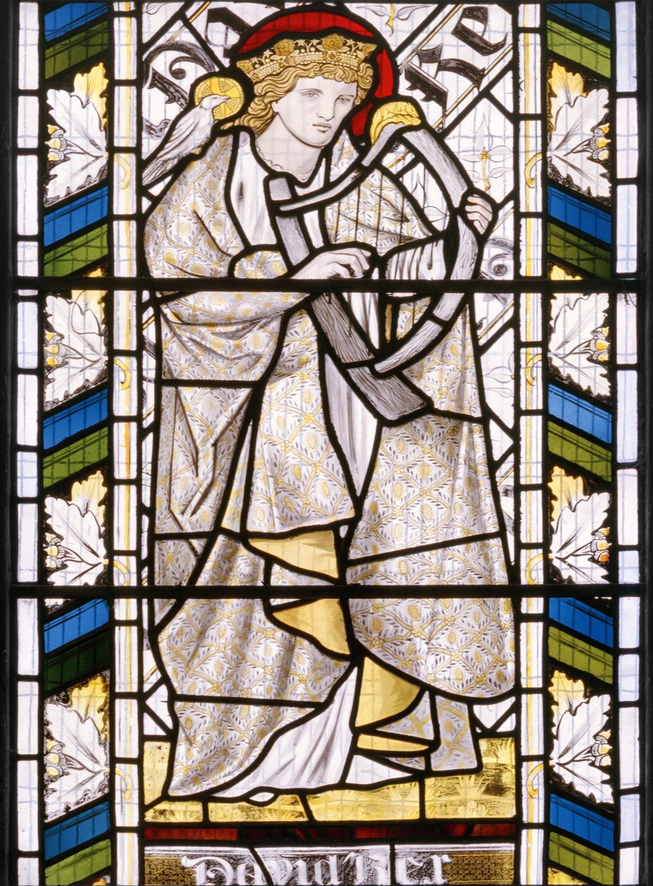Kung David, detalj från östfönstret, 1866 (målat glas) av Edward Burne Jones
