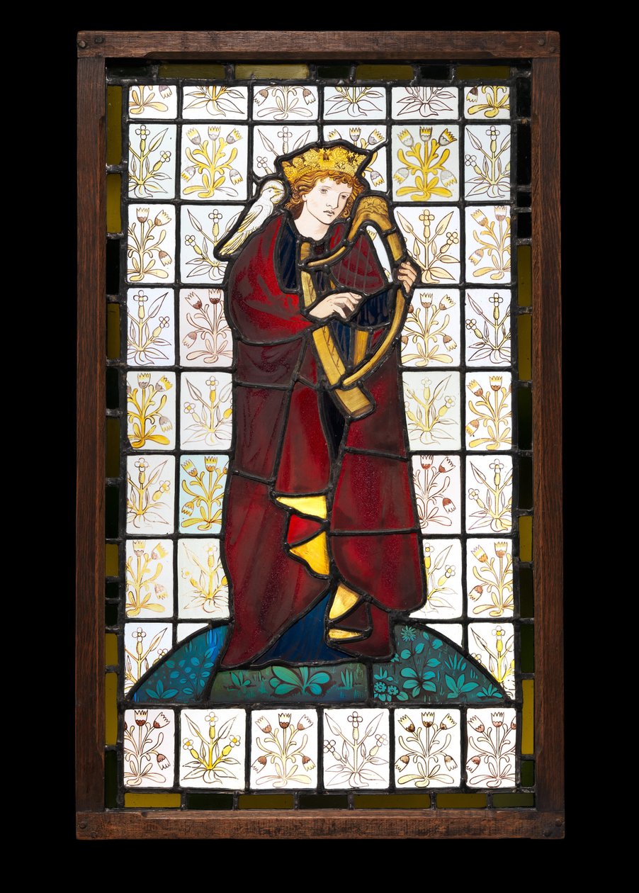 Kung David Poeten, 1863 (målat glas) av Edward Burne Jones