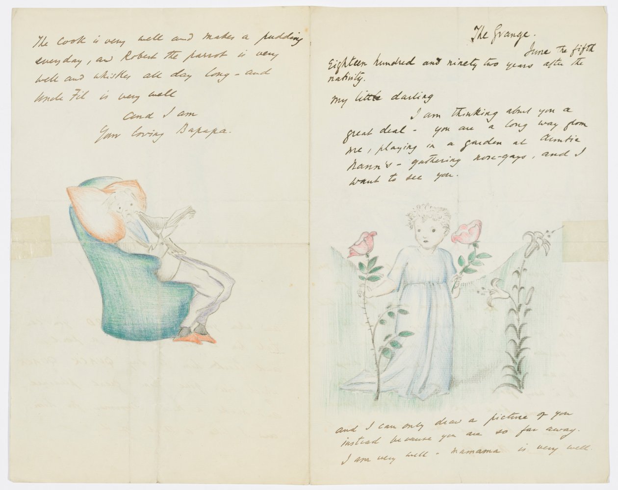 Brev till konstnärens barnbarn Angela Thirkell (penna på papper) av Edward Burne Jones