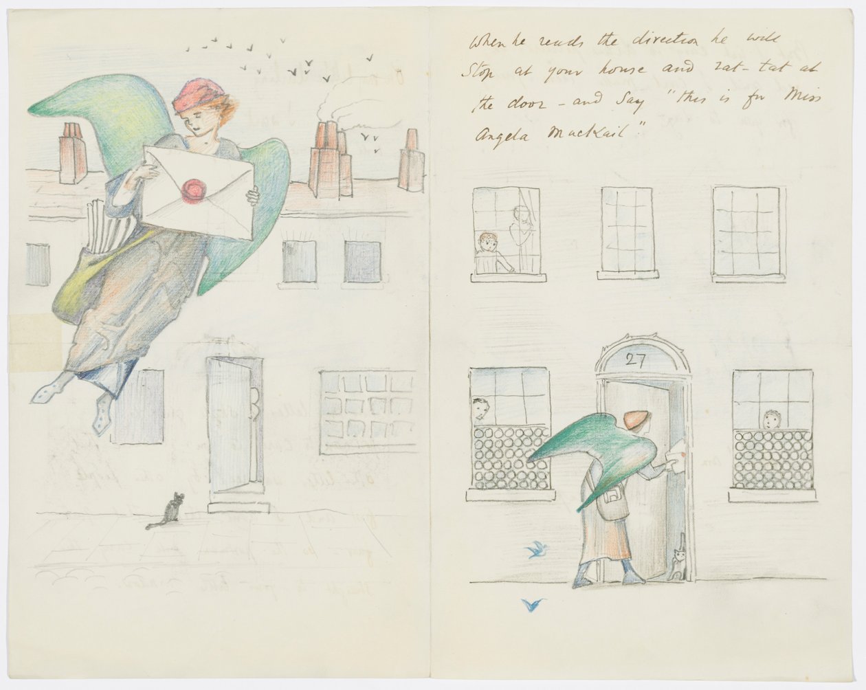 Brev till konstnärens barnbarn Angela Thirkell (penna på papper) av Edward Burne Jones