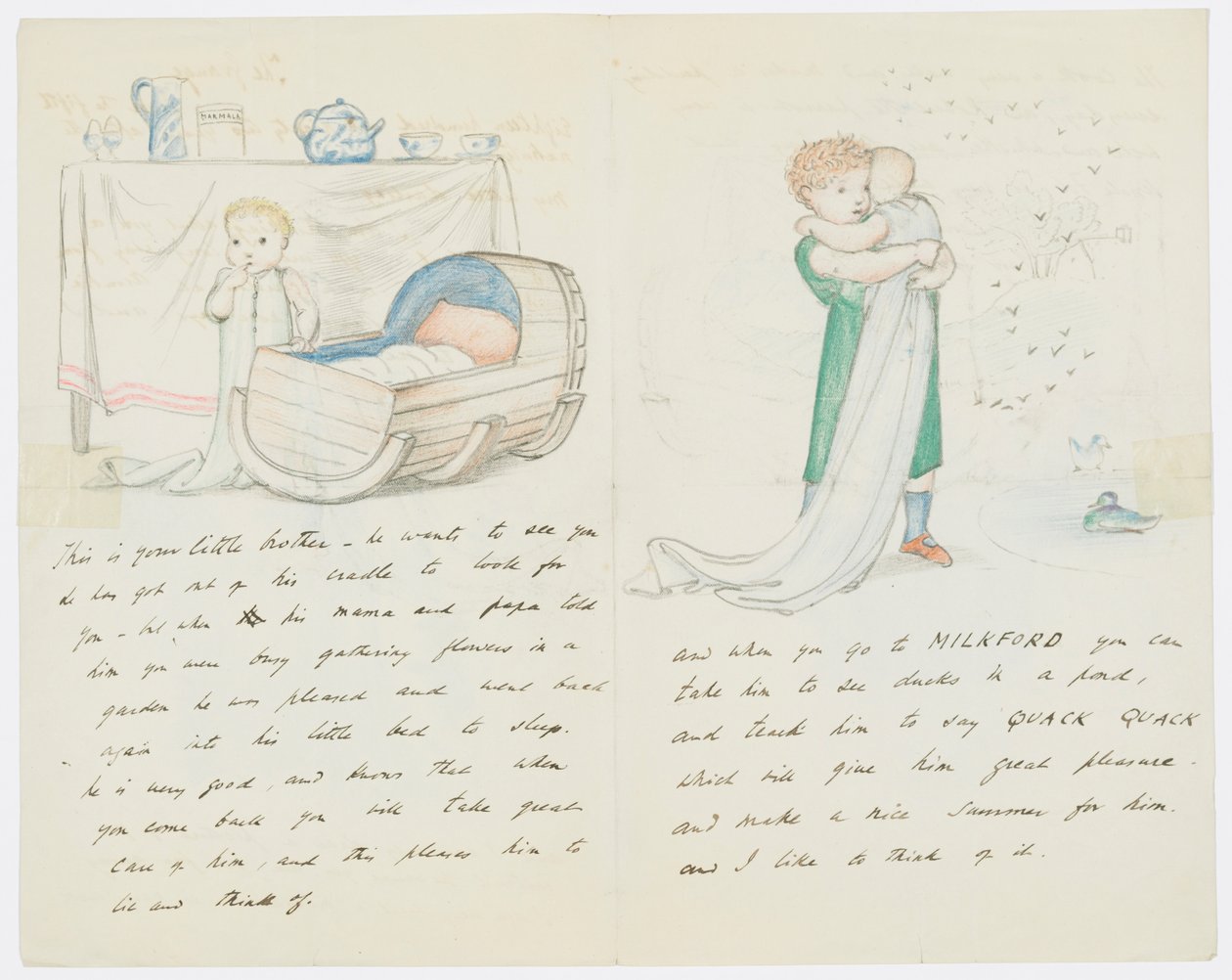 Brev till konstnärens barnbarn Angela Thirkell (penna på papper) av Edward Burne Jones