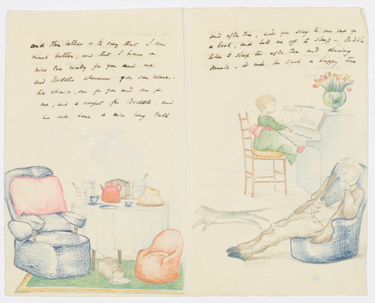 Brev till konstnärens barnbarn Angela Thirkell (penna på papper) av Edward Burne Jones