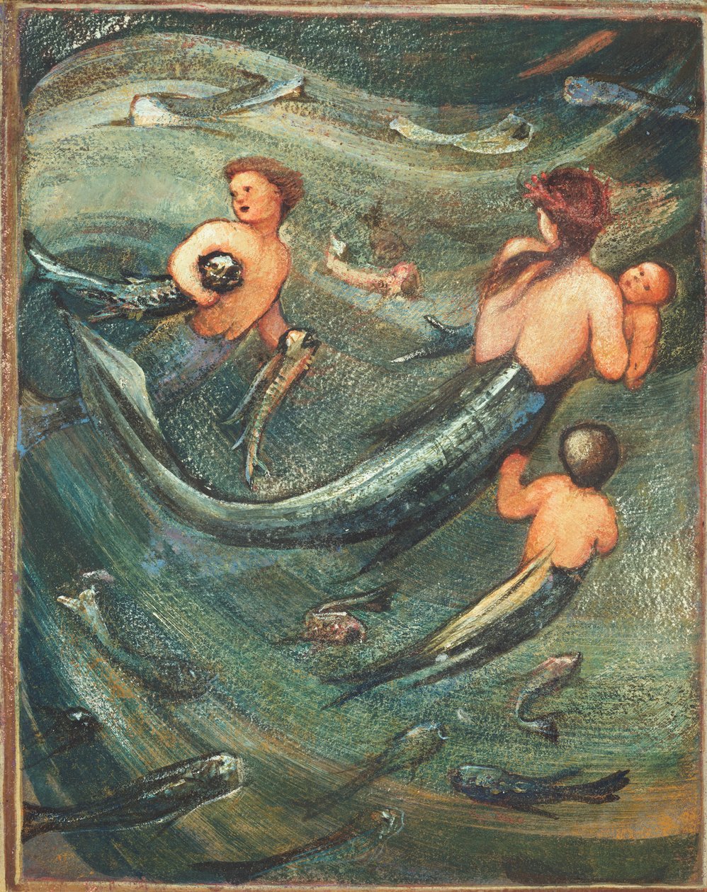 Sjöjungfrur i djupet, 1882 av Edward Burne Jones