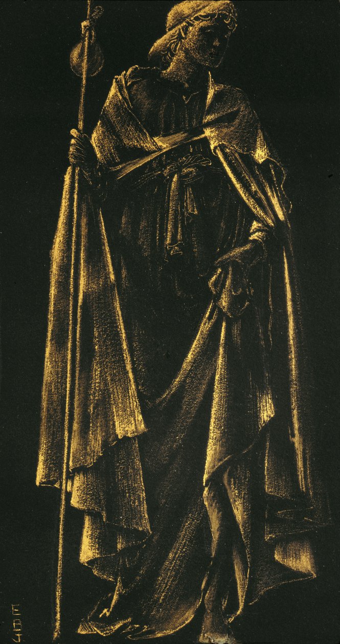 Ministering Angel (guldfärg på papper) av Edward Burne Jones