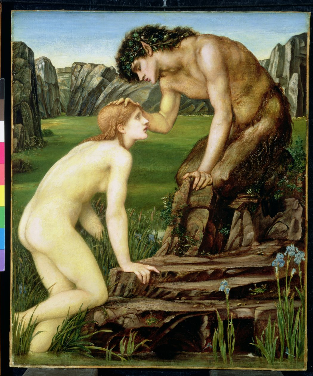 Pan och Psyche, 1872-74 av Edward Burne Jones