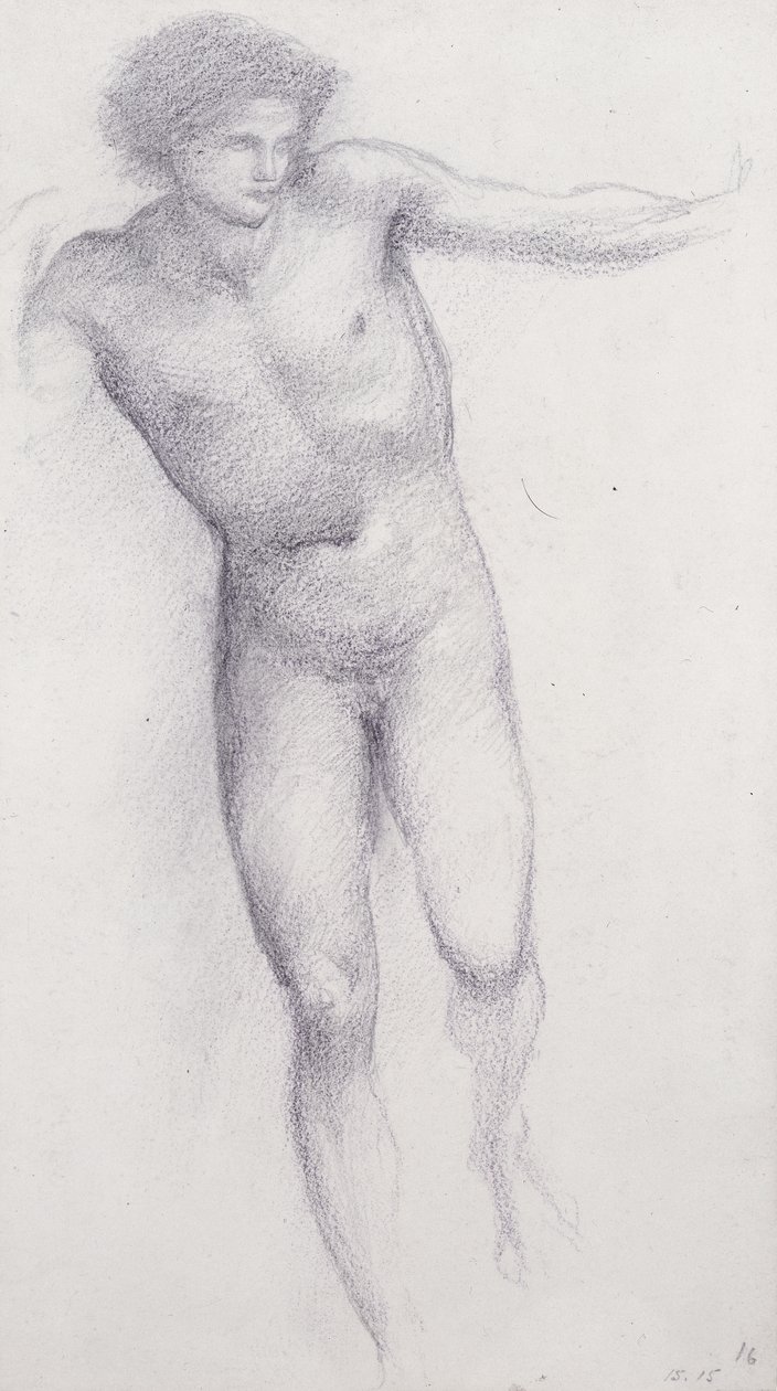 Perseus - Rock of Doom (krita på papper) av Edward Burne Jones