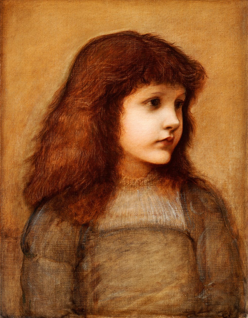 Porträtt av Gertie Lewis, halvlängd, 1879-80 av Edward Burne Jones