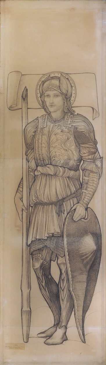 Saint George, 1880 (krita på papper) av Edward Burne Jones