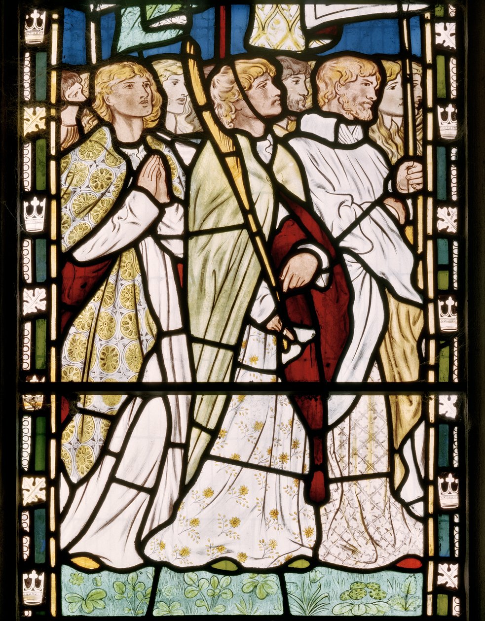 Helgon som bär banderoller, 1865 (målat glas) av Edward Burne Jones