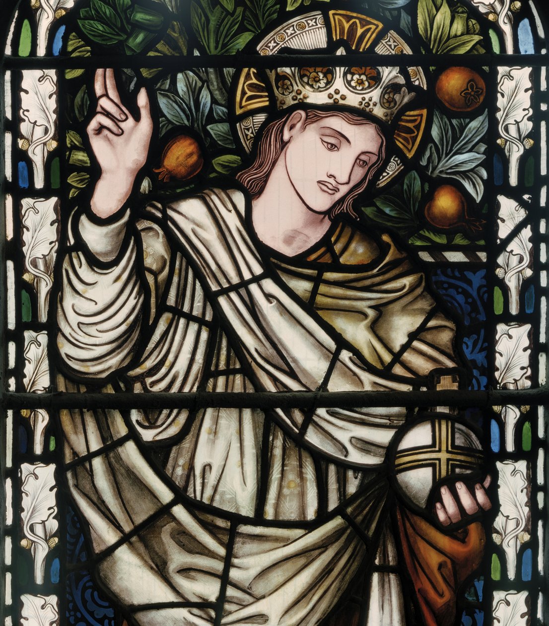 Salvator Mundi, 1876 (målat glas) av Edward Burne Jones