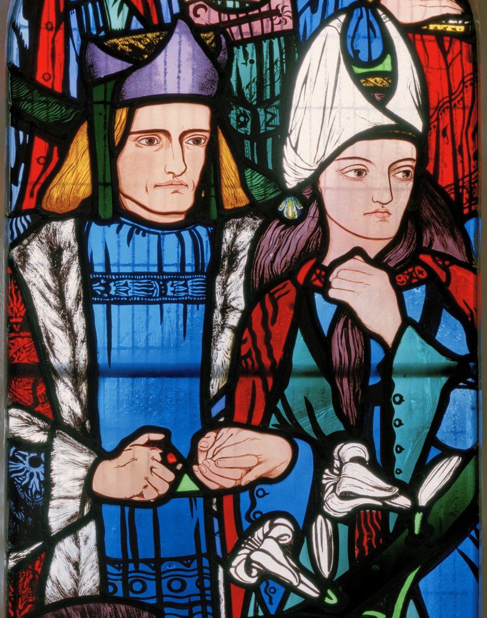 Salomo och drottningen av Saba, 1857 (målat glas) av Edward Burne Jones