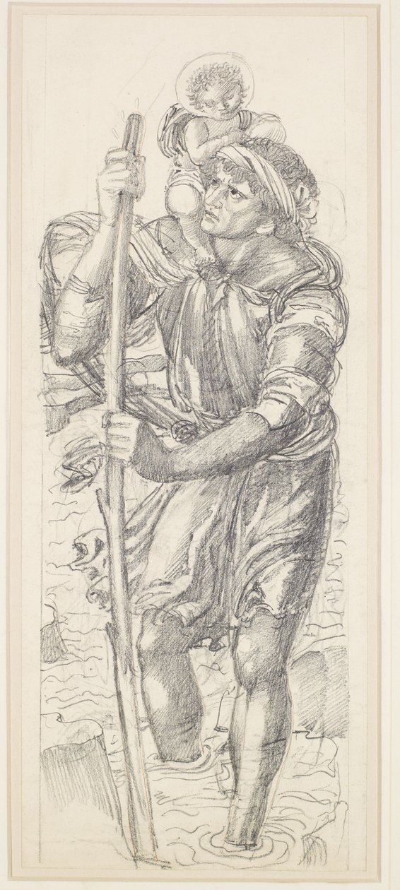 S:t Kristoffer och Kristusbarnet av Edward Coley Burne Jones