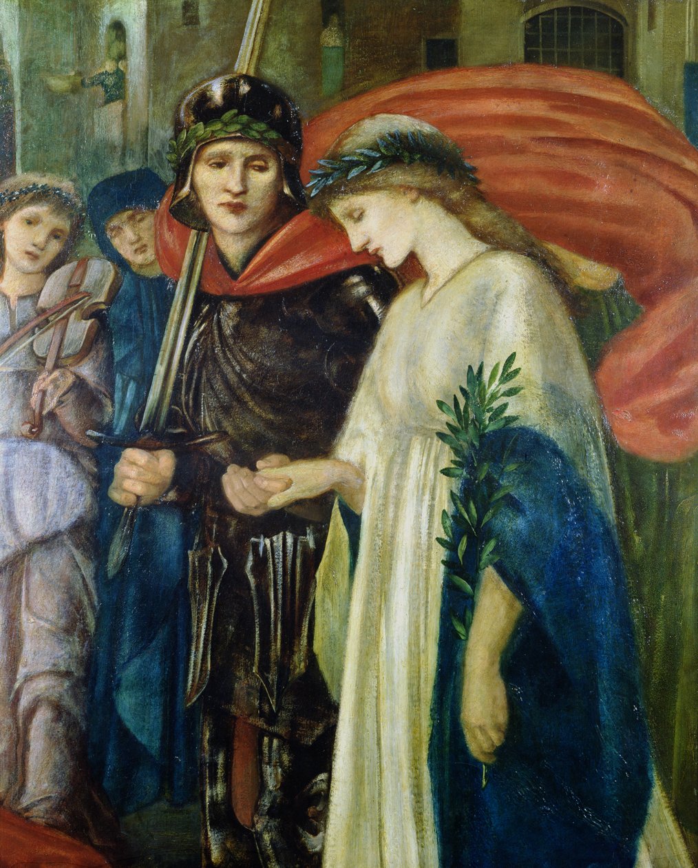 St. George and the Dragon: Nr 7 The Return, detalj av St. George and the Princess av Edward Burne Jones