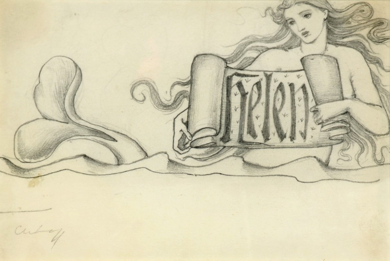 Studie för Helen, ca 1880 av Edward Burne Jones