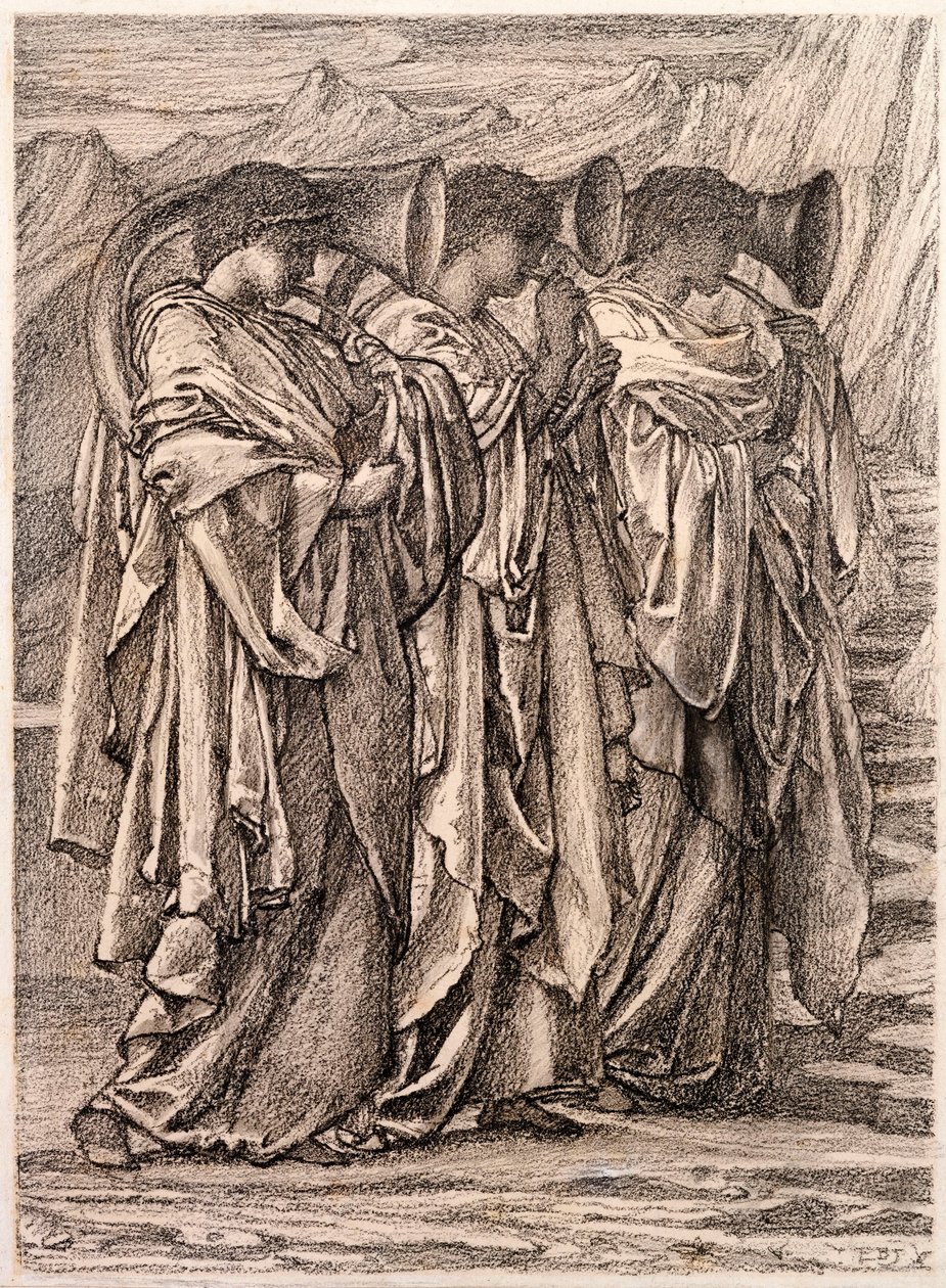Studie för "Utmaningen i vildmarken", c.1875 av Edward Burne Jones