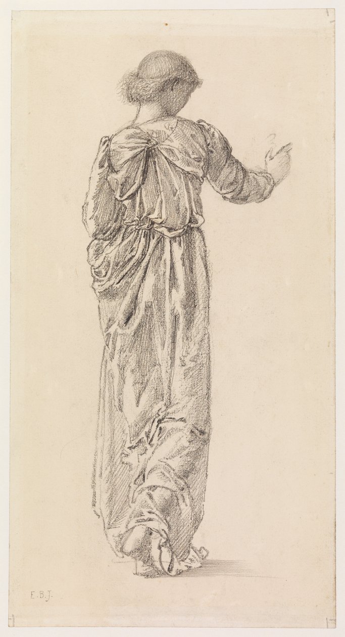 Studie av en draperad kvinnofigur för "The Garland Weavers", 1866 av Edward Burne Jones