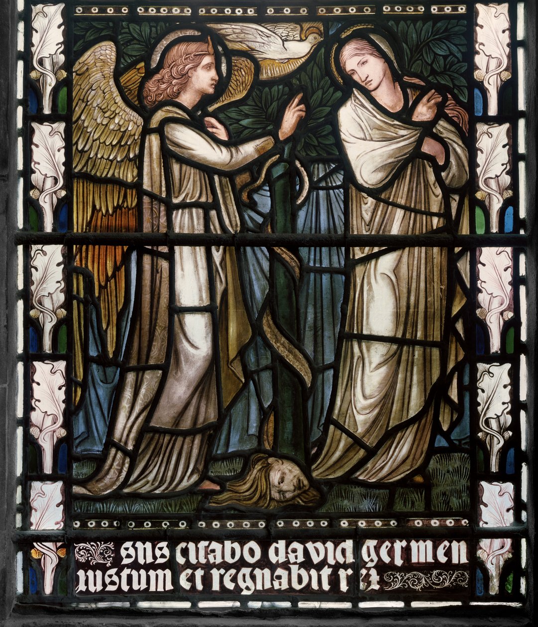 Bebådelsen, 1876 (målat glas) av Edward Burne Jones