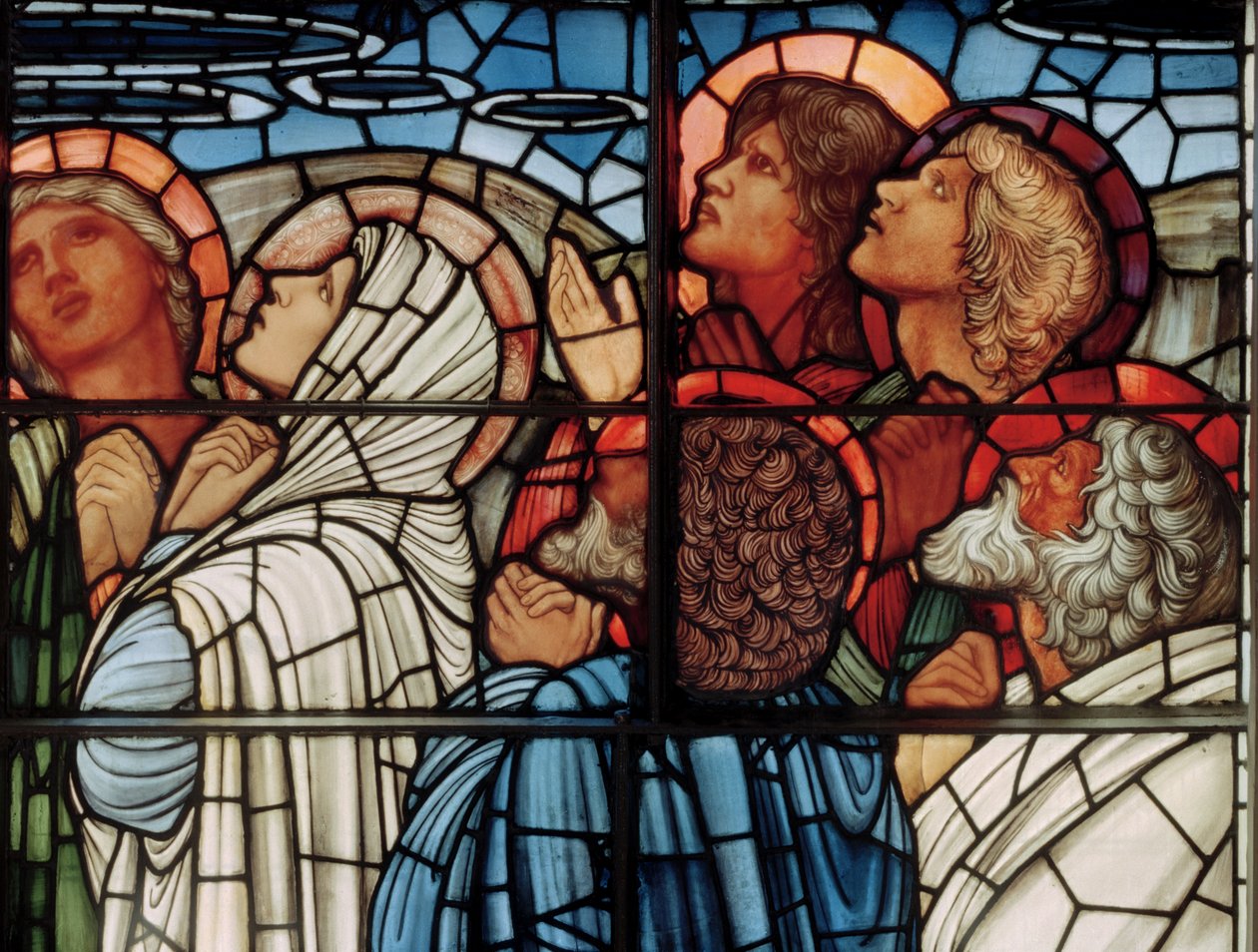 The Ascension Window, detalj, 1885 (målat glas) av Edward Burne Jones