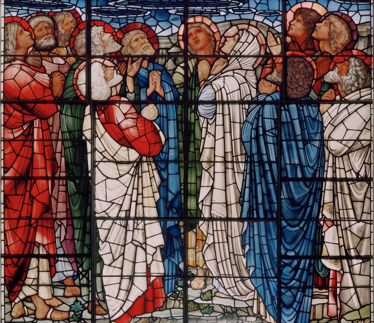 The Ascension Window, detalj, 1885 (målat glas) av Edward Burne Jones